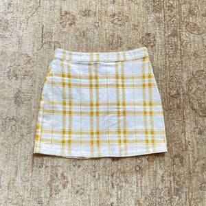 Forever 21 Plaid Yellow Mini Skirt